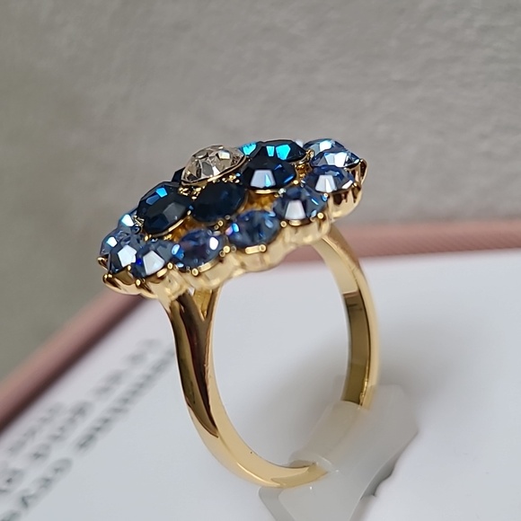 SPARKLE ALLURE WOMENS  "GENUINE CRYSTAL" 14KT GOLD PLATED FASHION RING SIZE 7 - Picture 4 of 10